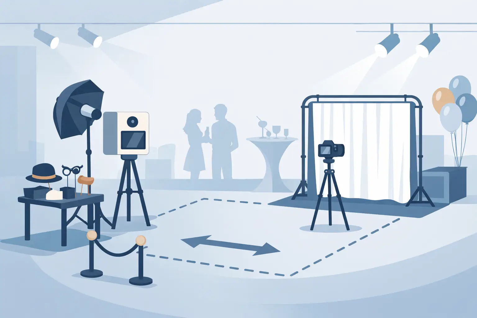 Fotobox Aufbau Platzbedarf Guide für Events