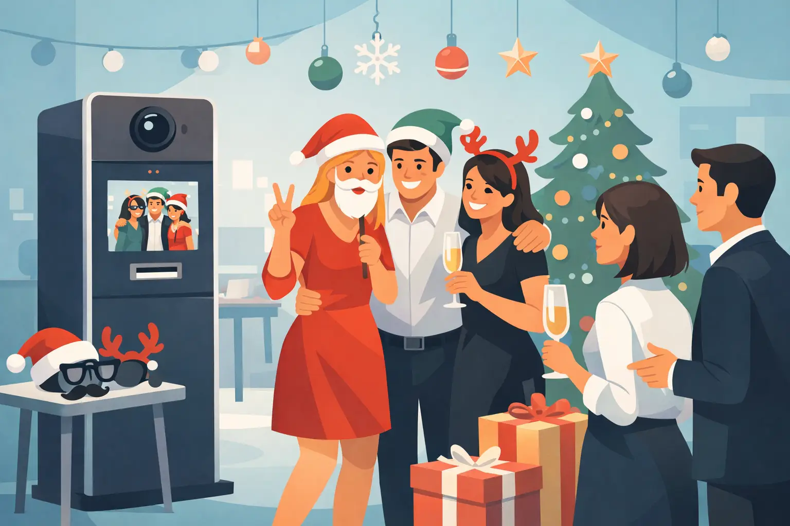 Fotobox Weihnachtsfeier passend integrieren